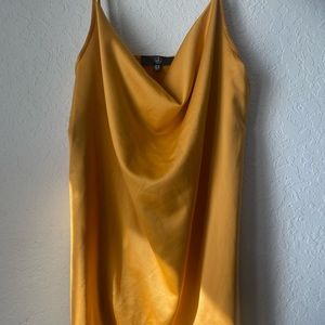 Nasty gal cowl neck yellow/gold mini dress